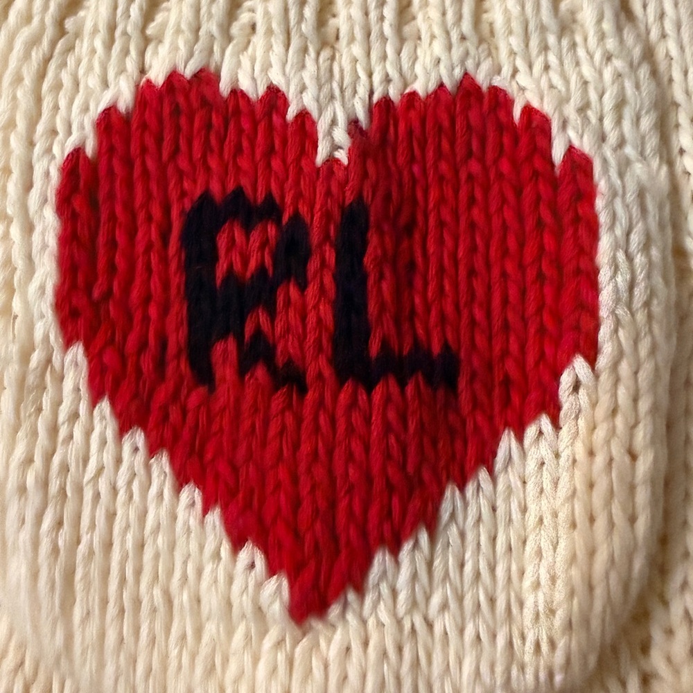 Polo Ralph Lauren Cream Cable Knit Short Sleeve Sweater Heart RL Patch XS - Picture 2 of 7
